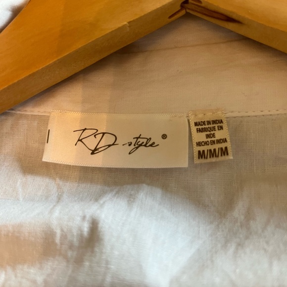 RD Style Classic White Cotton Button Down Shirt - Picture 6 of 6